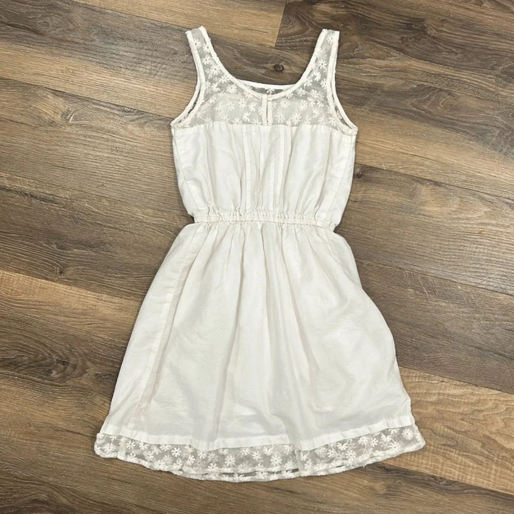 Abercrombie Girls Dress Sleeveless White Floral Boho Bohemian look embroidered - Picture 9 of 14